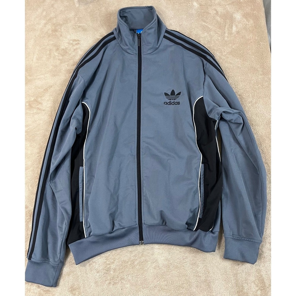 Vintage Adidas Originals Track Jacket Men's XL Gray Full-zip L/S EUC
